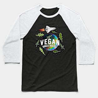 Vegan Space Rocket Baseball T-Shirt